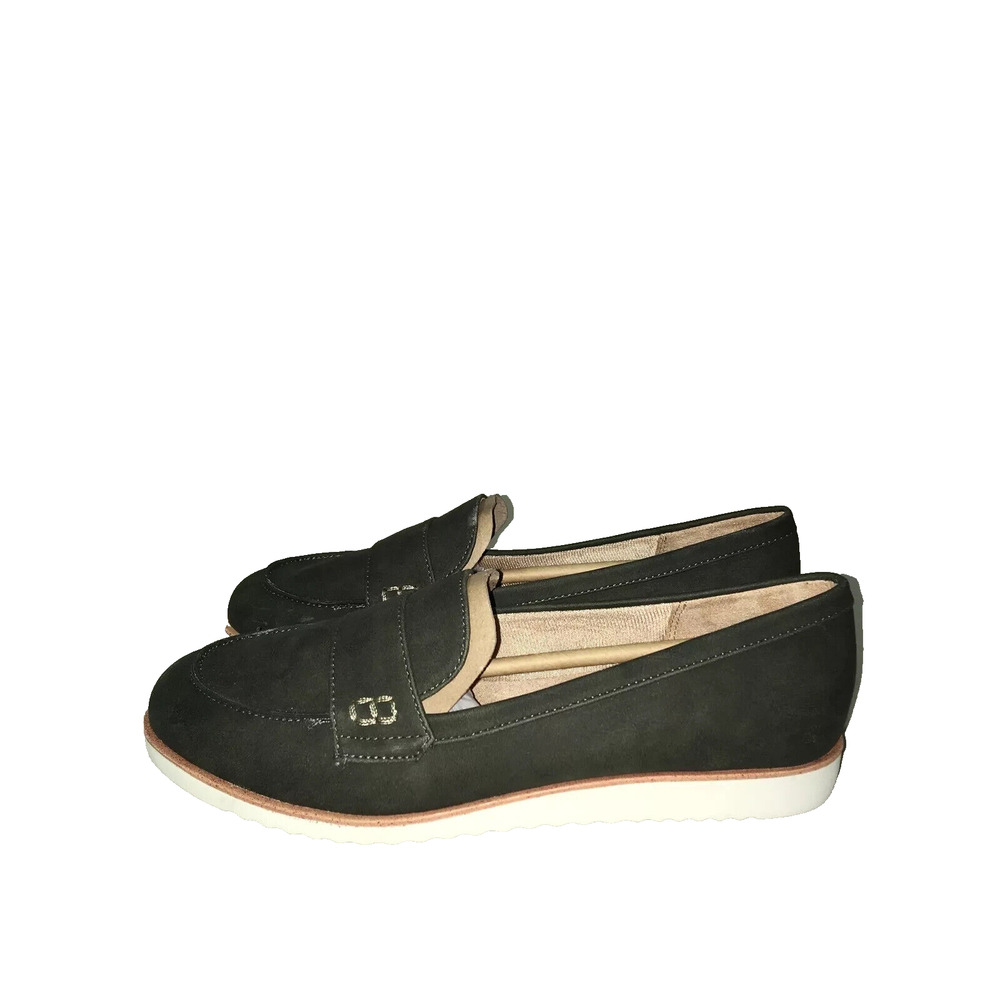 NEW LIFESTRIDE WOMEN'S‎ ZEE DRIVER FAUX SUEDE LOAFERS 8M - OLIVE